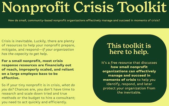 Cover sldie: Nonprofit crisis toolkit