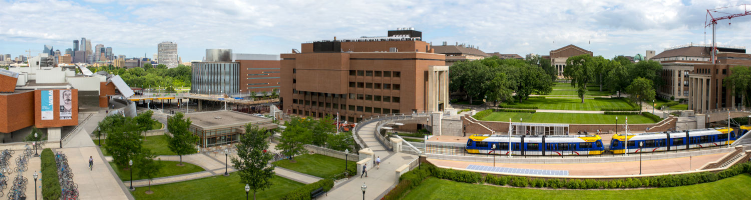 Aerial photo of the East Bank campus