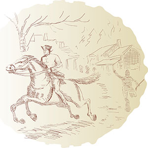 man fleeing by horse