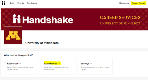 Screen capture of the Handshake home page 