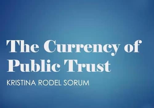 Cover slide: The currency of public trust