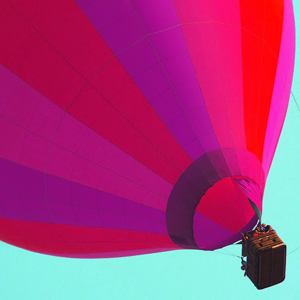 Purple and pink hot air balloon 