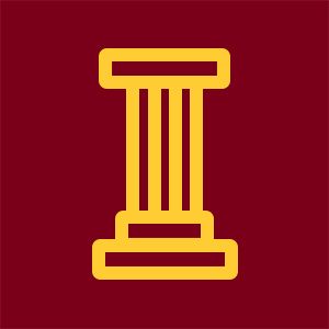 Icon of singular pillar to represent structure in a single place