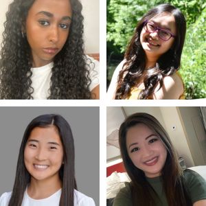Selfies of four female HSM students: Ann Yang, Vivian Pham, Bethlehem Abraha, and Lucy Pilgrim-Rukavina