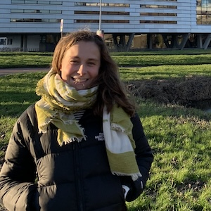 Sarah Anderson outside the Naturalis Biodiversity Center, in the Netherlands