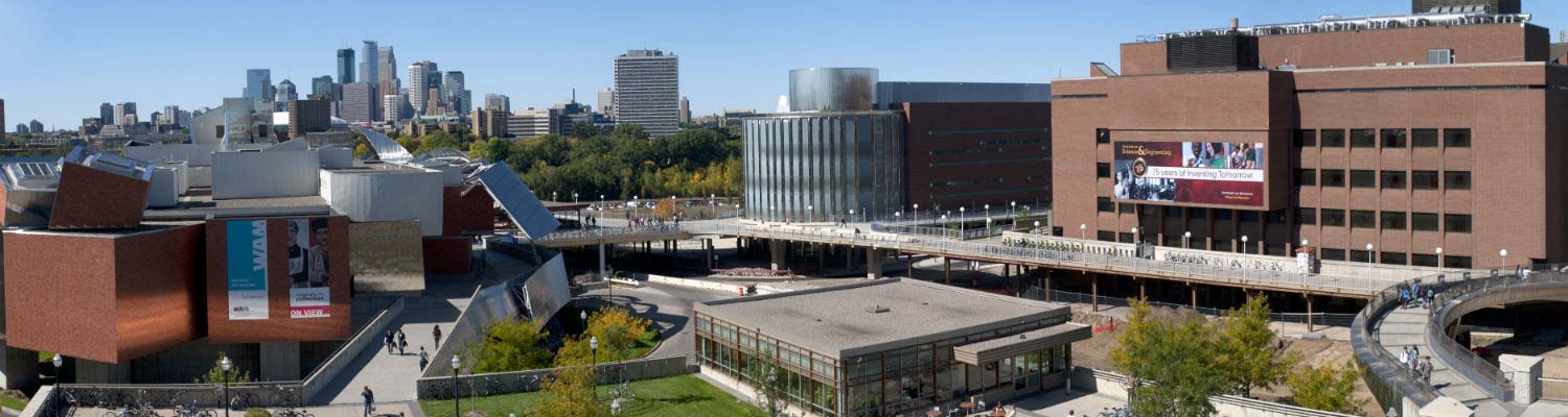 University of Minnesota campus looking toward Minneapolis