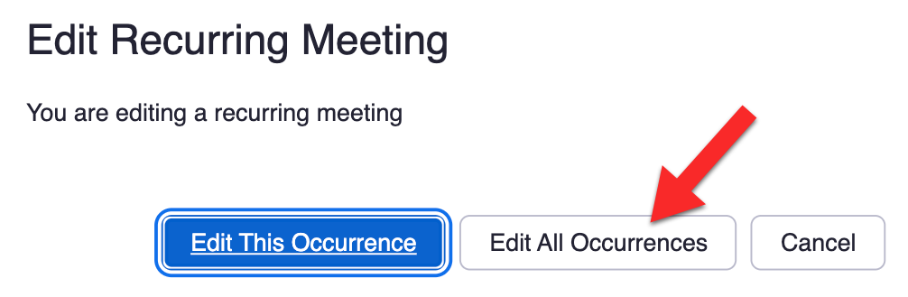 Edit Recurring Meetings