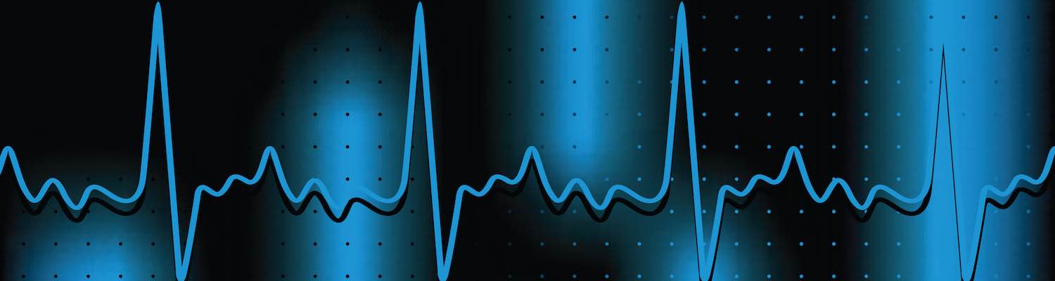Blue heart rhythm graphic