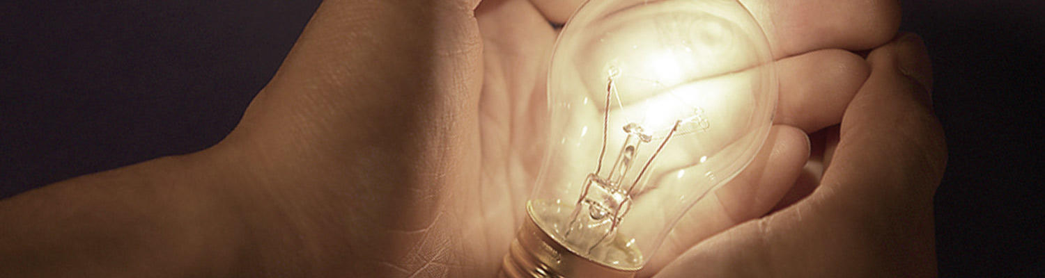 image of hands holding a lightbulb
