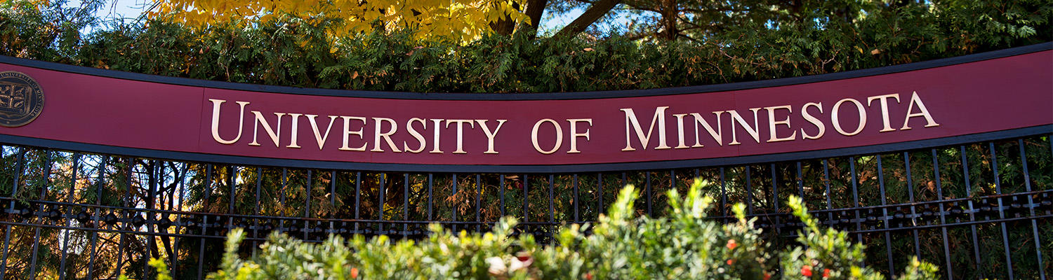 University of Minnesota campus gate sign.